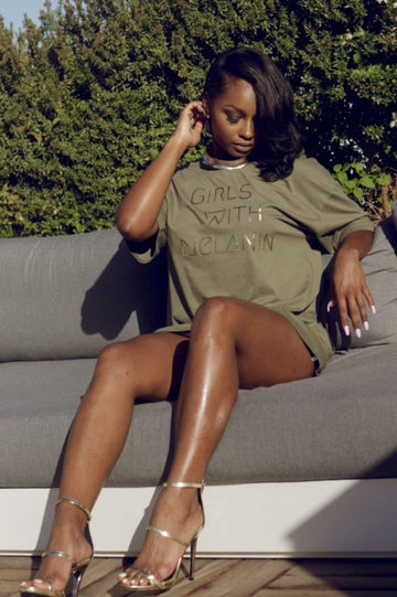 "Girls with Melanin" Army Green
